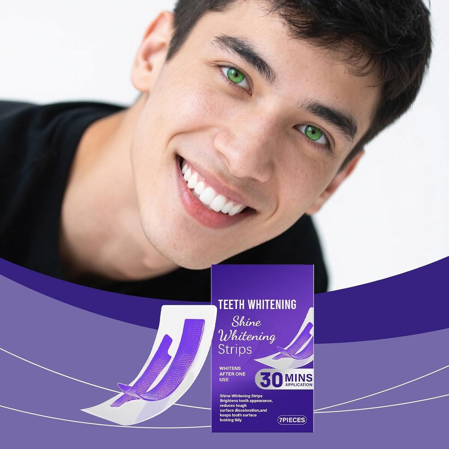 Bande Blanchiment Dentaire Violet, Bandes Blanchissantes Dents Violettes, Teeth Whitening Strips, Élimine Taches Café/Thé/Vin, 30 Minutes De Résultats Visibles Rapidement (2)