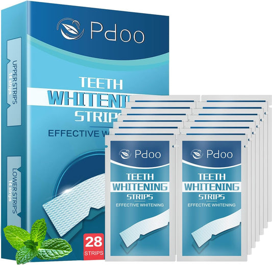 Bande Blanchiment Dentaire 28 Bandes - Blanchiment Dentaire Sans Peroxyde - Sans Sensibilité À La Douleur - Whitening Strips Efficace, Élimine Taches Café/Thé/Vin, Résultats Visibles Rapidement