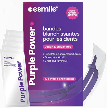 Bandes Blanchissantes Violettes – 21 Traitements | Éclaircissement Instantané Sans Peroxyde | Neutralise Le Jaune Et Illumine Le Sourire (42)